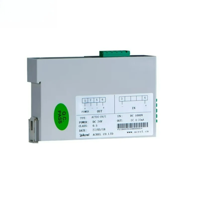 ACTDS-DV Hall Effect DC Voltage Sensor Transducer Input 100-1500V Output 4-20mA/5V 12V/15V Power Supply