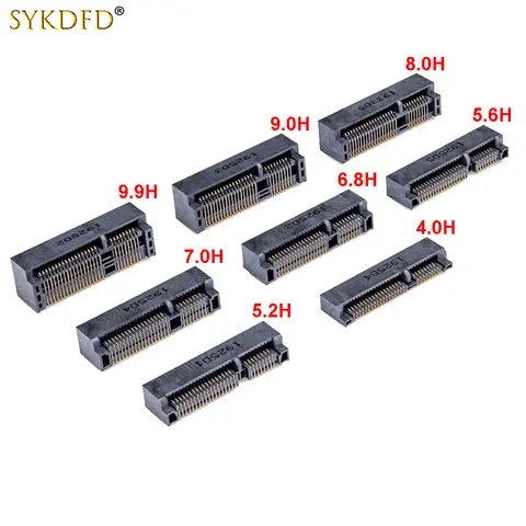 1 pz MINI PCIE Msata connettore pci-e Socket Slot 52P Card Holder H4.0 H5.2 H5.6 H6.8 H9.0 H9.9mm per notebook Mini PCIE SMT SSD