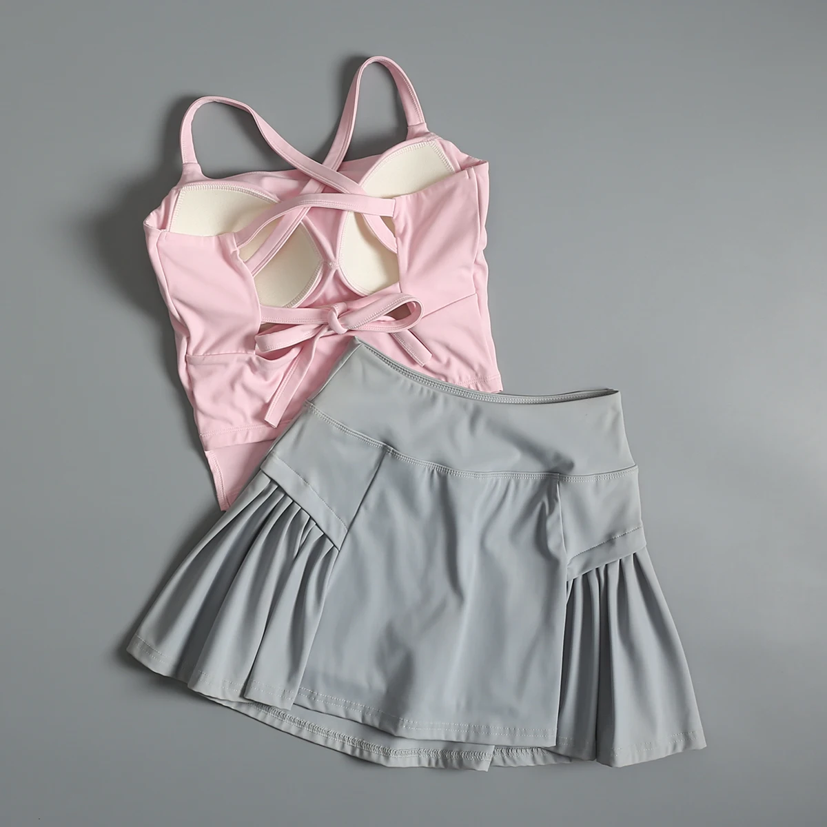 

High-value tennis sports suit for women fashionable and beautiful gym beauty bra high waist slimming running yoga skirt