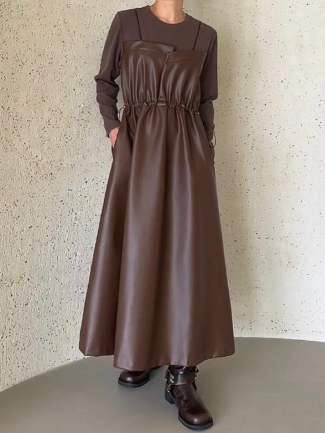 イーストゲート-レトロ-プレザー-ドクター-レディース-ドレス-ウエストシェイプ-ミディ丈-ドクタースクール-ストリート-スタイル-トラベル-カジュアル-デート