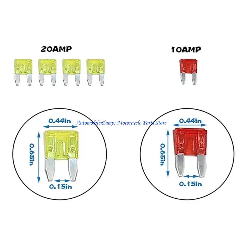 H7BD Insulated Double Head Power Tap Fuses Holder for Car Motorcycles Camping Trips