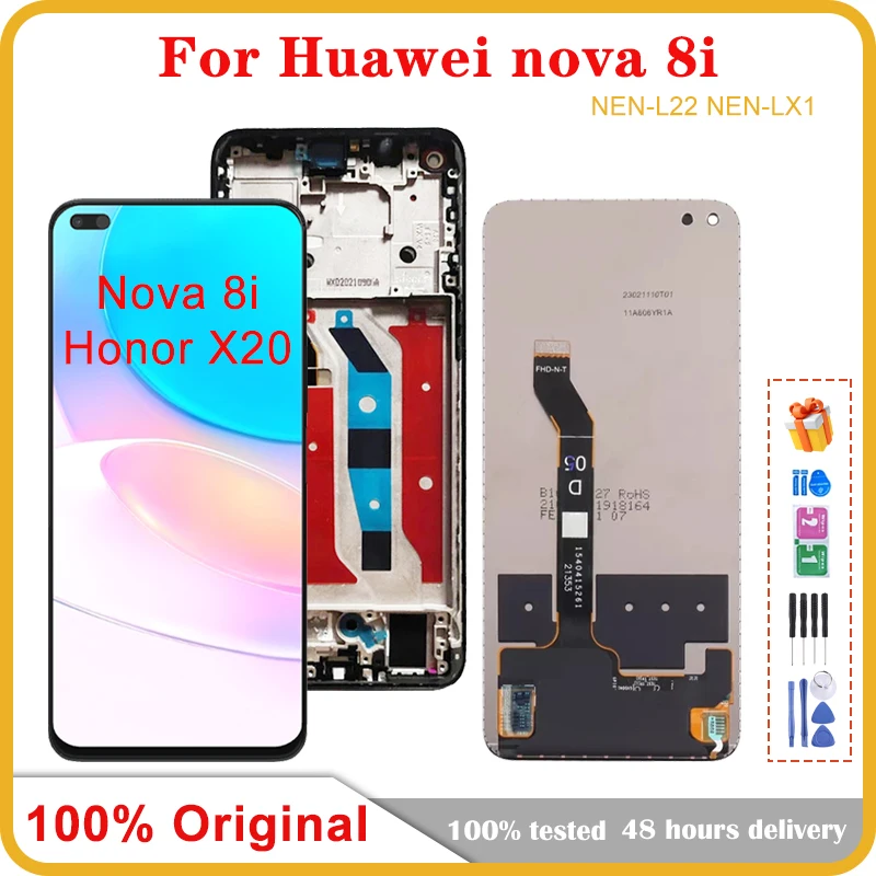 

ЖК-дисплей 6,67 "для Huawei Nova 8i, сенсорный экран с дигитайзером в сборе, замена для Honor X20, ЖК-дисплей Nova8i