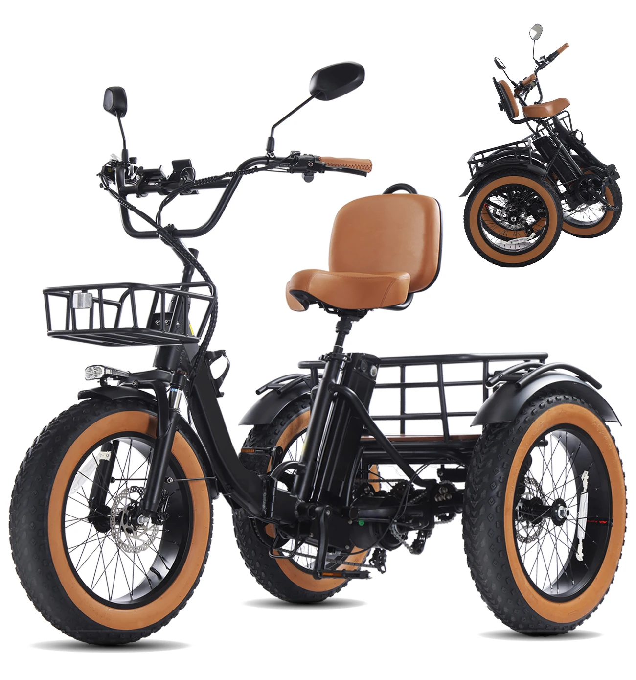 Foldable Electric Tricycle for Seniors & Commuters | 1350W Peak 48V 15AH Battery | 50‑Mile Range 20