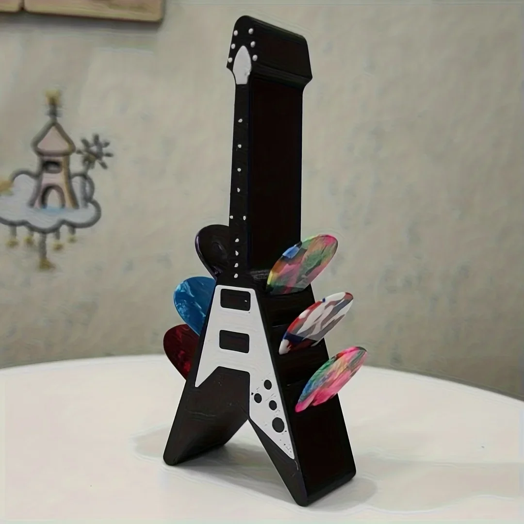 1pc Guitar Picks Holder Box, Pick Display Case, V-Shaped Guitar Pick Holder, Pick Storage Box Set for Guitar Players