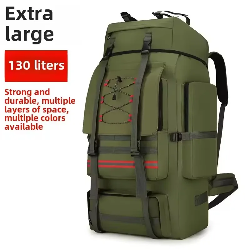 130L Large Capacity Mountaineering Bag Suitable Outdoor Travel Camping Climbing Adventure Multifunctional Waterproof Backpack