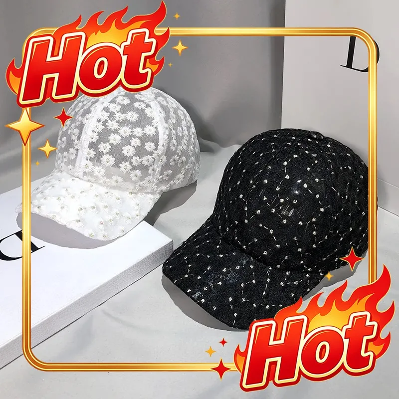 Custom Hat Summer Sun Hats For Women Featuring Breathable Lace With Chrysanthemum Patterns, Stylish And Adaptable Duckbill Caps