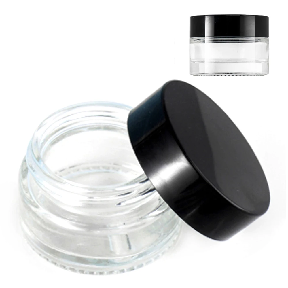 50Pcs Glass 5ml Jar Face Cream Bottles Makeup Container Storage Box Cosmetic Jars Eyeshadow Lip Balm Pot Smoking Accessories