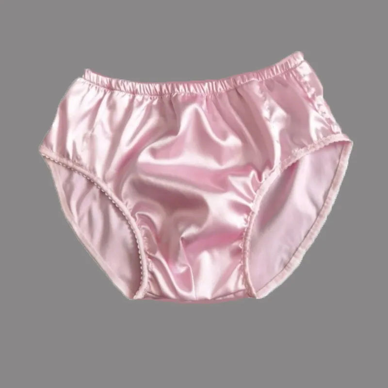 남성용 실키 터치 브리프 시시 섹시 핑크 팬티 글로시 소프트 미드 웨이스트 팬티 롤 플레이 언더웨어 크로스드레싱 파티 코스튬