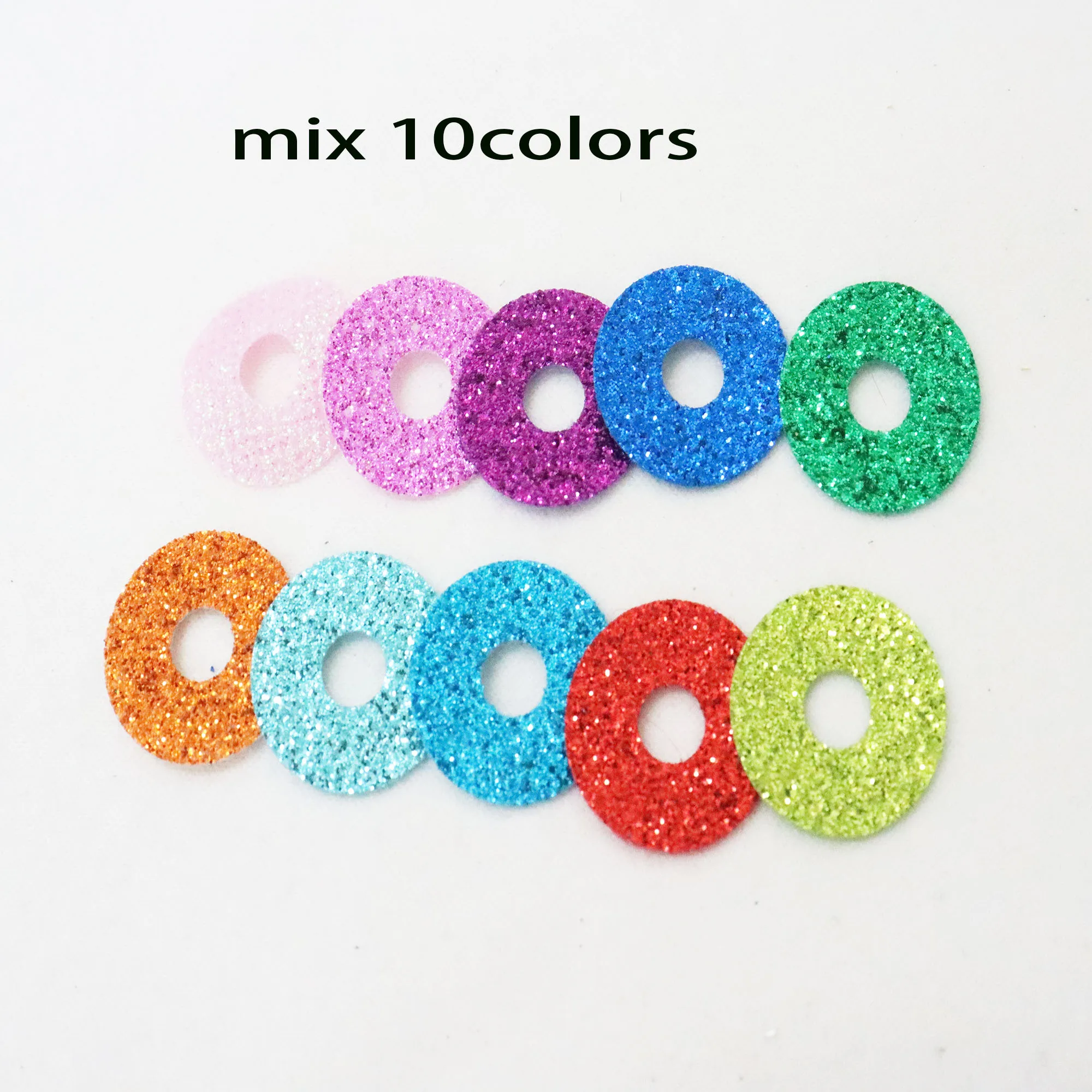 40 peças 50mm 60mm cores misturadas tecido glitter redondo para 3d cômico redondo glitter pupila olhos descobertas opção de tamanho de cor