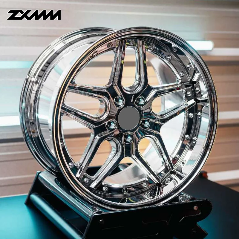 Customized 2-pcs Chrom Shadow Aluminum Alloy Wheels 19 20 21 22 24 26 Inch Wheels 5x114.3 5x112 5x130 Car Wheel for Benz Lambor