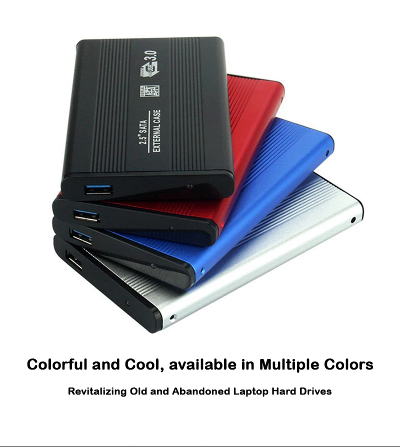 Caja de disco duro de 2,5 pulgadas, carcasa de disco duro USB 3,0, carcasa externa SATA de 2,5 pulgadas, compatible con carcasa de disco duro externo móvil de 6Gbps para PC y portátil