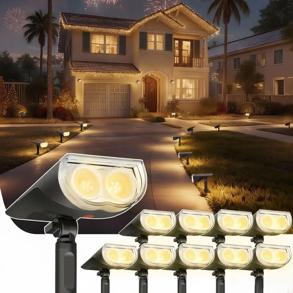 

Outdoor Waterproof LED Spotlights, 10 Pack, Warm White for Garden, Yard, Walkway, Patio, Tree Lighting