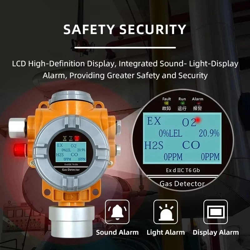 Waterproof and Explosion-proof High-precision Fixed 4-in-1 Multi-gas Detector