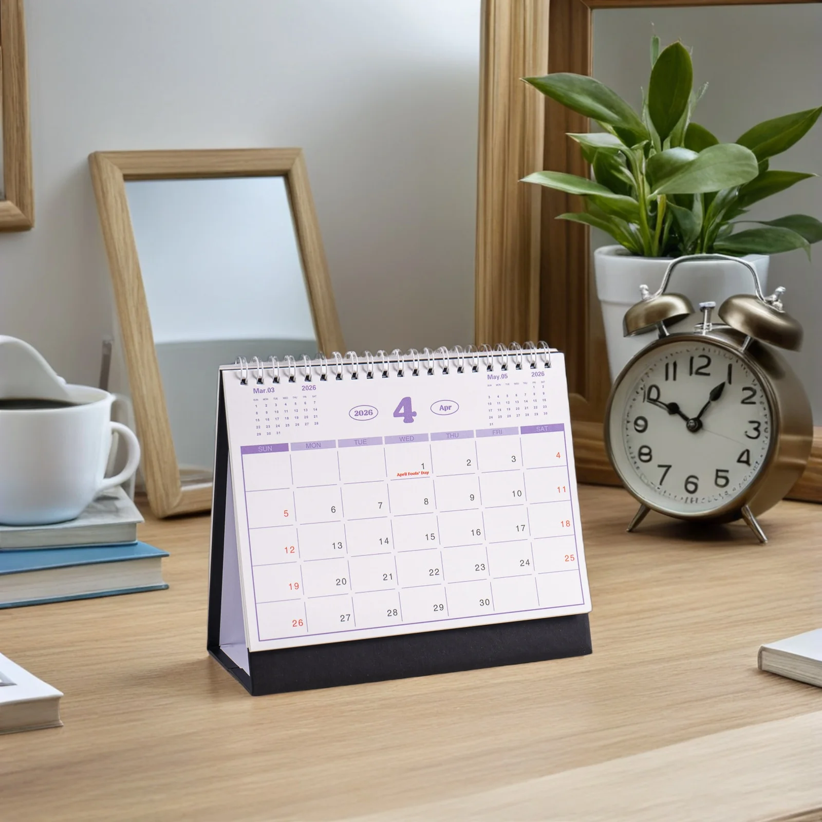 

4Pcs 2026 Flip Desk Calendar English Language Daily Planner with Habit Tracking Feature Modern Standing Design for Home Office