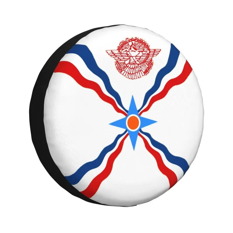 Assyrian Suryoyo Flag Spare Tire Cover for Pajero Syriac Aram SUV RV 4WD Car Wheel Protectors Accessories 14