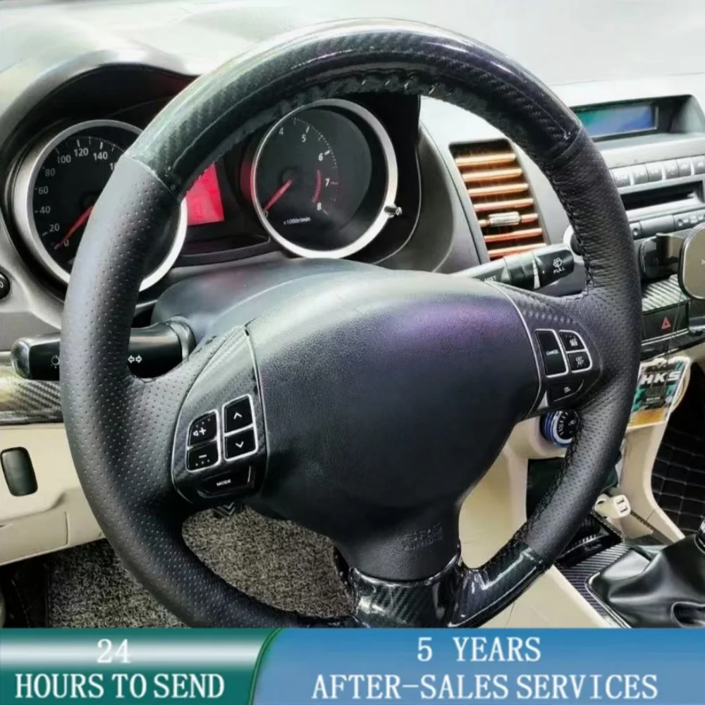 

Customized Car Steering Wheel Cover Hand Sewing Non-Slip Carbon Fiber Leather For Mitsubishi Lancer EX 10 Lancer X Outlander ASX