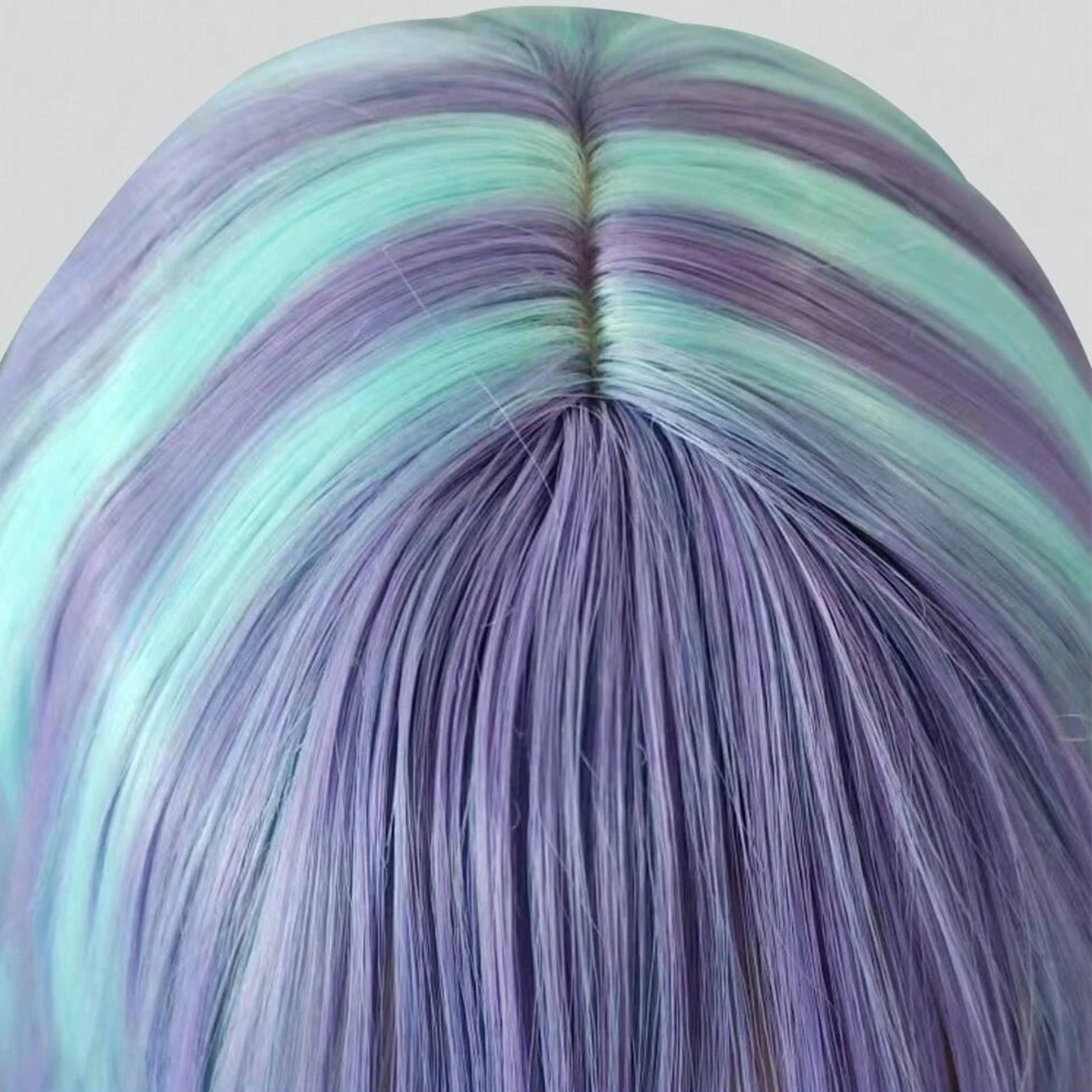 Sintético curto azul misturado roxo encaracolado onda bob peruca com franja para mulheres diário cosplay festa usar resistente ao calor cabelo falso