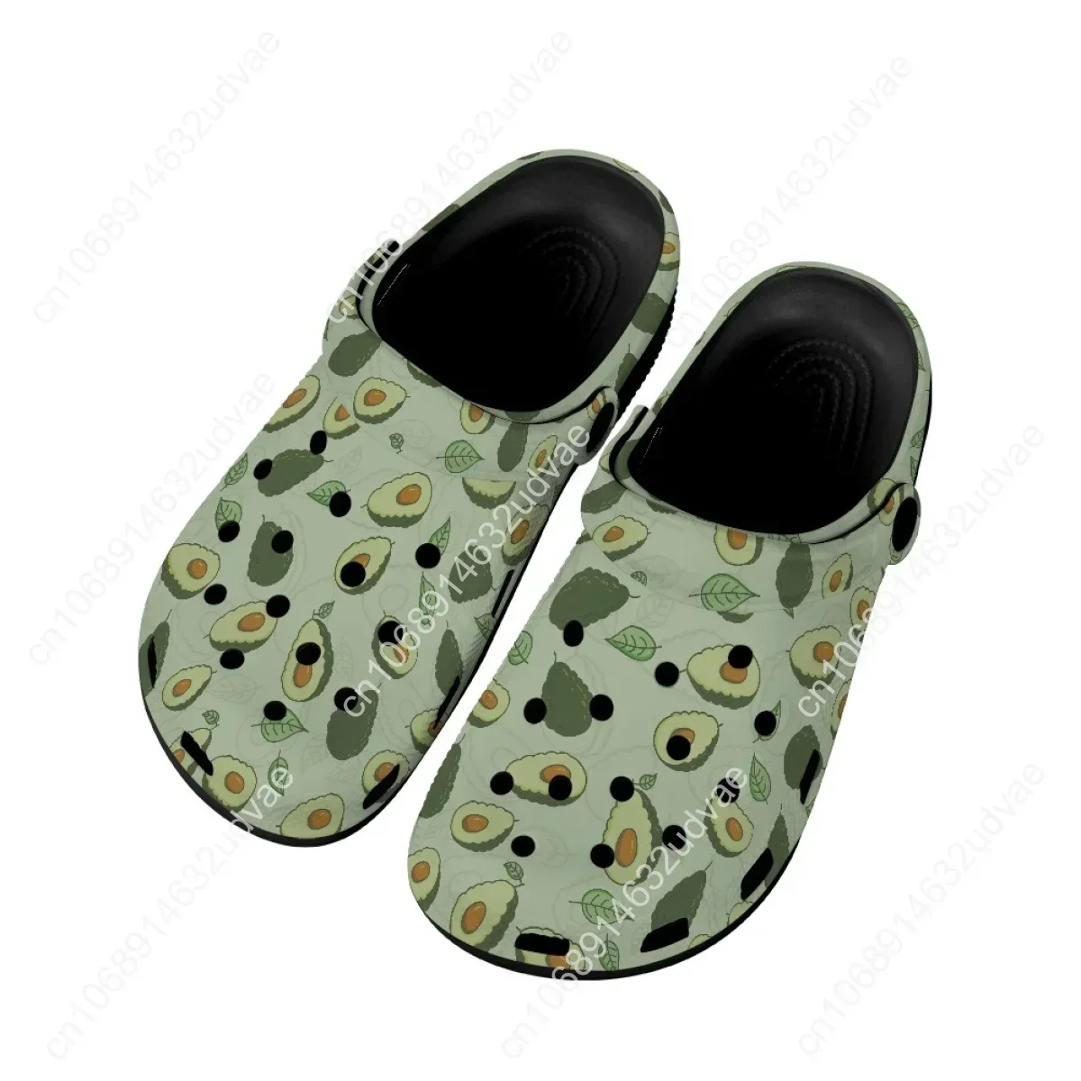 2023 Casual Indoor Slippers Cute Avocado Designer Beach Sandals Unisex Breathable Slip-on Hole Flats Shoes Female Dropshipping