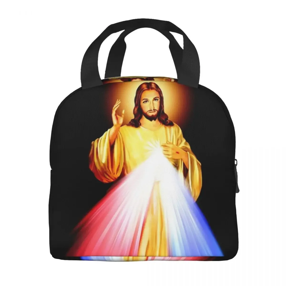 Divine Mercy Lord Jesus I Trust In You Thermal Insulated Lunch Bag Women Jesus Portable Lunch Tote Multifunction Food Box