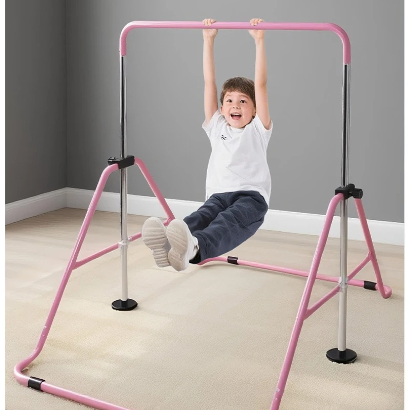 

Adjustable Kids Gymnastics Bar Height-Adjustable Sturdy Stable Base Smooth Non-Scratch for Home Practice Young Gymnasts Parents