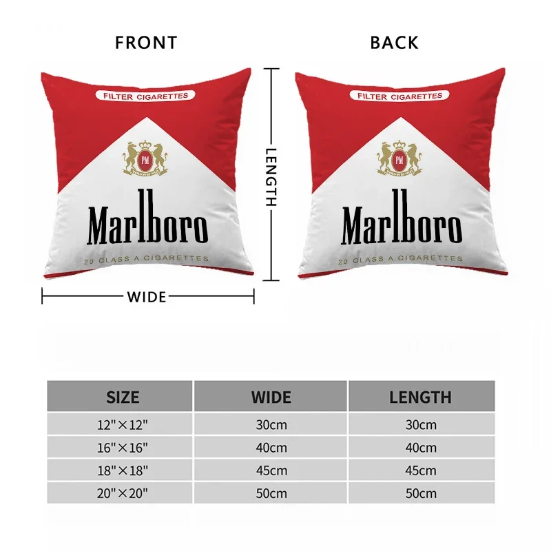 Marlboros Pillowcases Square Decorative Pillows for Sofa Cover Short Plush Cojines Cushions Gift Double-size Pilow Cases Pillow