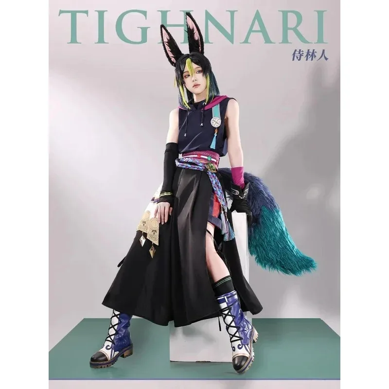 

Doujin Game Genshin Impact Cosplay Casual Wear Costume Tighnari Sumeru Ears and Tails mj:3
