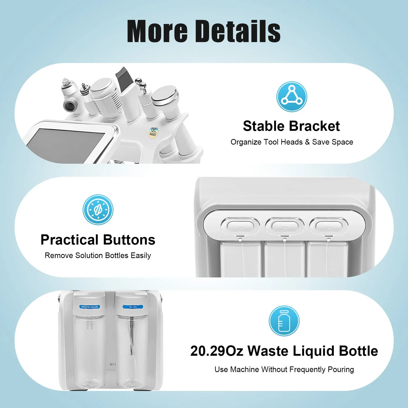 Macchina di bellezza da 80 W, macchina multifunzionale per la bellezza del viso con microbolle di idrogeno e ossigeno 6 in 1, dispositivo per la pulizia/la cura della pelle standard degli Stati Uniti