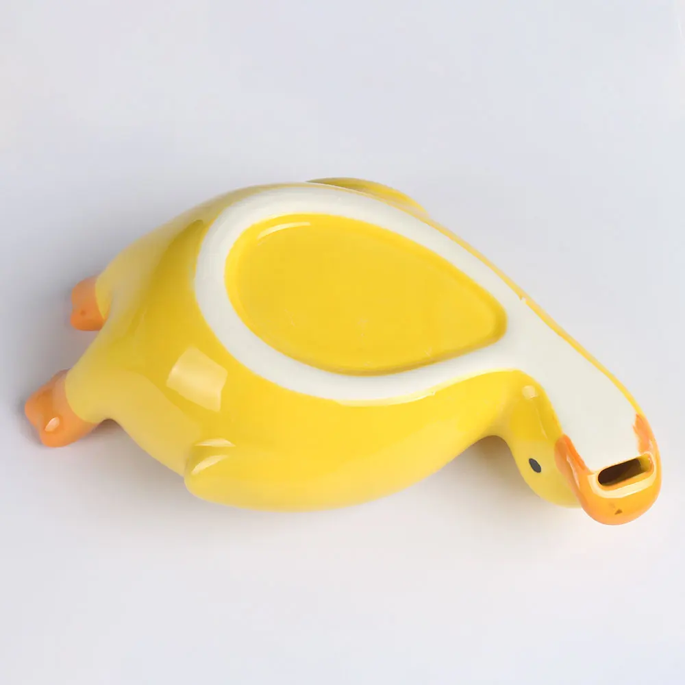 Duck Shape Soap Box Creative Ceramic Drain Soap Dish Bathroom Soap Storage Holder Household Shower Container Sponges Drainer Dry