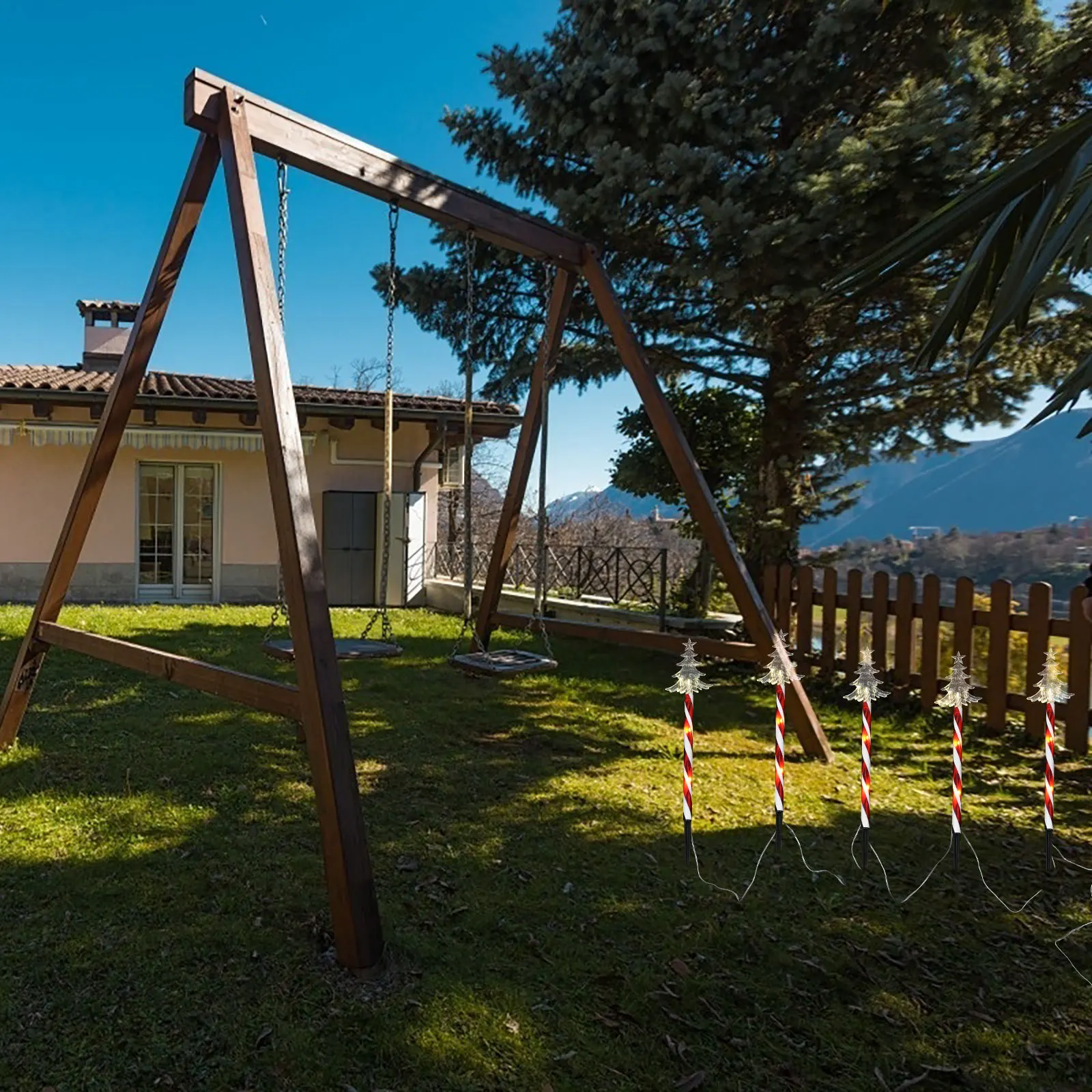 1 Set Weihnachtsbaum Lichter Outdoor Cane Licht für Garten Weg Terrasse Rasen dekorative Weihnachten Lampe Pfahl solarbetriebene Beleuchtung