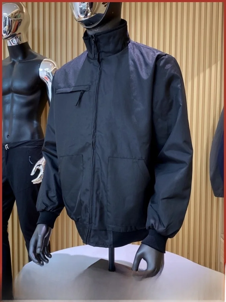 

Nordic Sle мужское модное повседневное пальто с подкладкой на подкладке, осень-зима, ветрозащитное пальто с воротником-стойкой и хлопковой вставкой на молнии