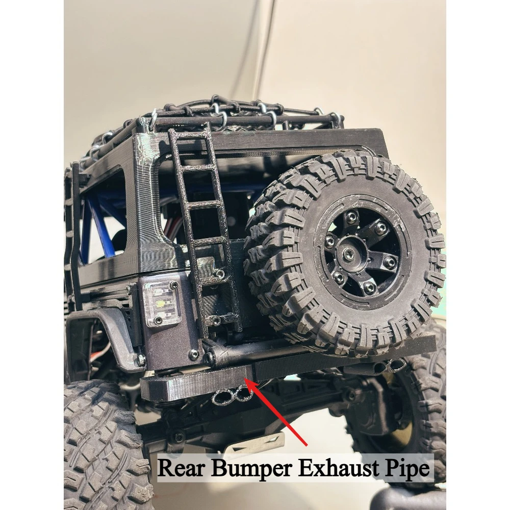 RC Crawler Custom Decor Mod Parts Rear Bumper Exhaust Pipe For MJX H12Y Off-road Vehicle Styling Upgrade Hobby Spare Accessories