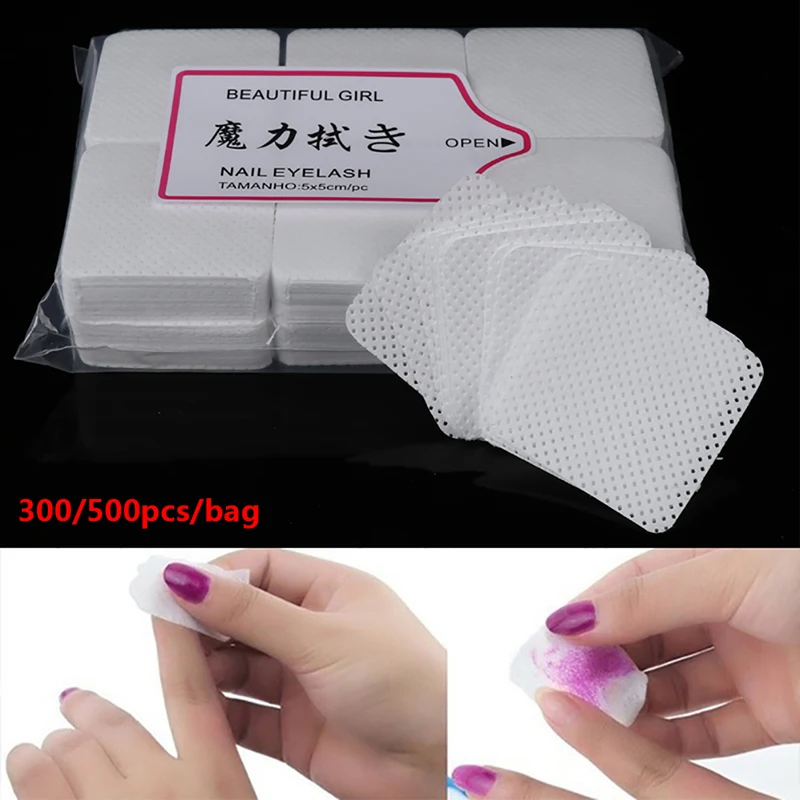 Lingettes pour Nail Art non pelucheuses, tampon en papier, outil de dissolvant de vernis à ongles en coton, 300/540 pièces