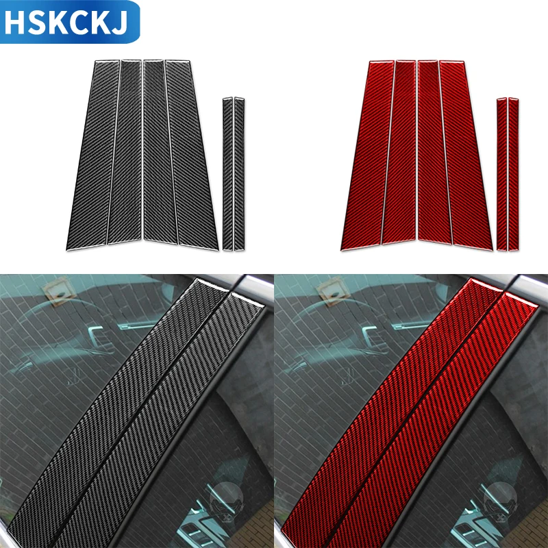 

For Honda Accord 2014 2015 2016 2017 Real Carbon Fiber Car Accessories Window Trim Garnish Pillar Middle Sticker Decoration