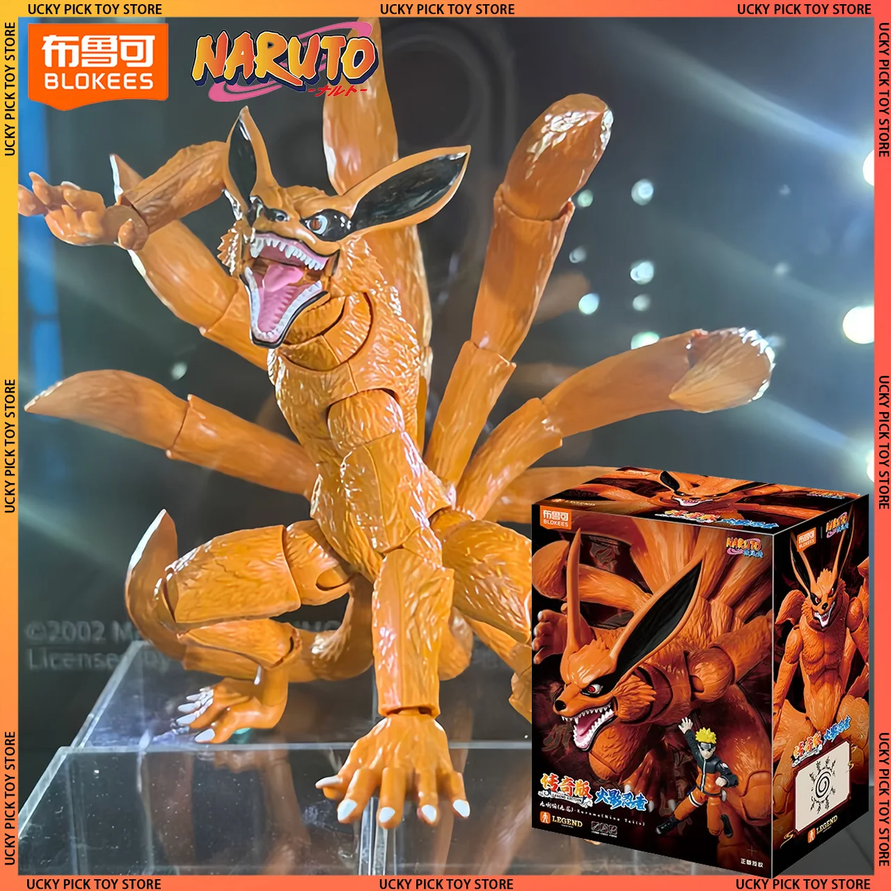 

18cm Blokees Naruto Legend Edition Kurama Kyuubi Uzumaki Naruto Action Figures Assembled Model Movable Toys Collection Figures