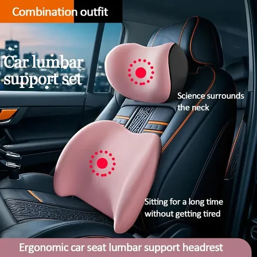 Almohada universal de soporte para el cuello del reposacabezas del coche, cojín del asiento de espuma viscoelástica, cojín de respaldo lumbar, almohada para el cuello de las cuatro estaciones para todos los coches