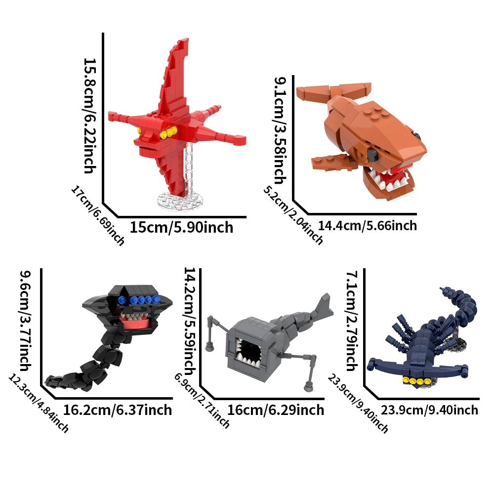 2026 Subnautica Building Blocks Bloop Sea Monster El Gran Maja Action Figures Leviathan Construction DIY Bricks Toy Fans Gift view 4
