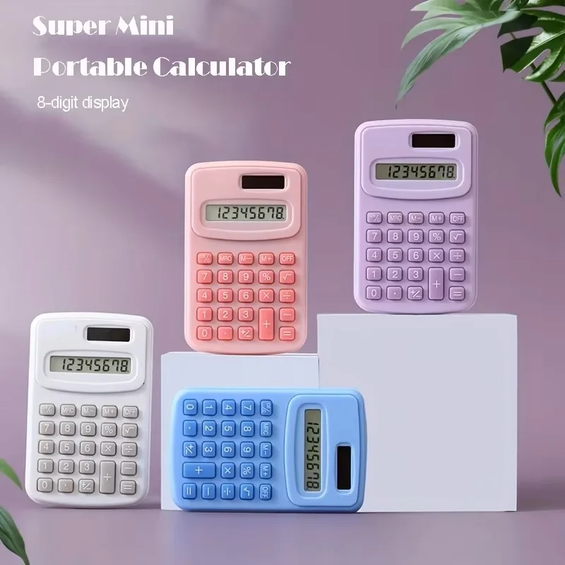 Mini Calculator 8 Digit Display Basic Standard Calculators Portable Handheld Cute Student Desktop Scientific Calculator
