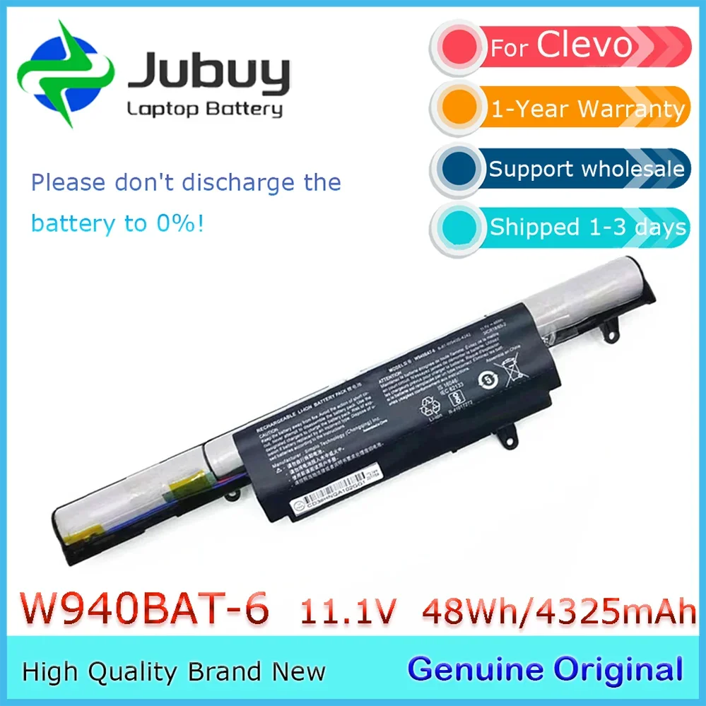 

Оригинальный аккумулятор для ноутбука 11,1 В 24 Втч W940BAT-3 для Clevo Premium TV Xs3210 W940S серии W940BAT-6 48 Втч