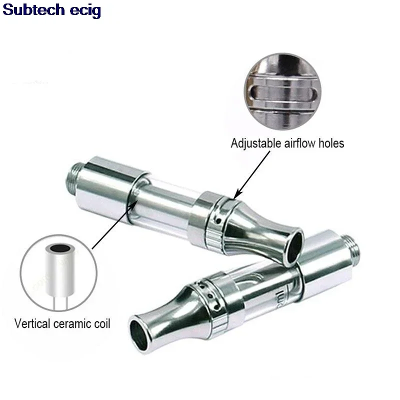 50pcs 리버티 V9 카트리지 카트 0.5ml 세라믹 코일 풀 메탈 탱크 탑 공기 흐름 분무기 510 스레드 예열 배터리 Vapes