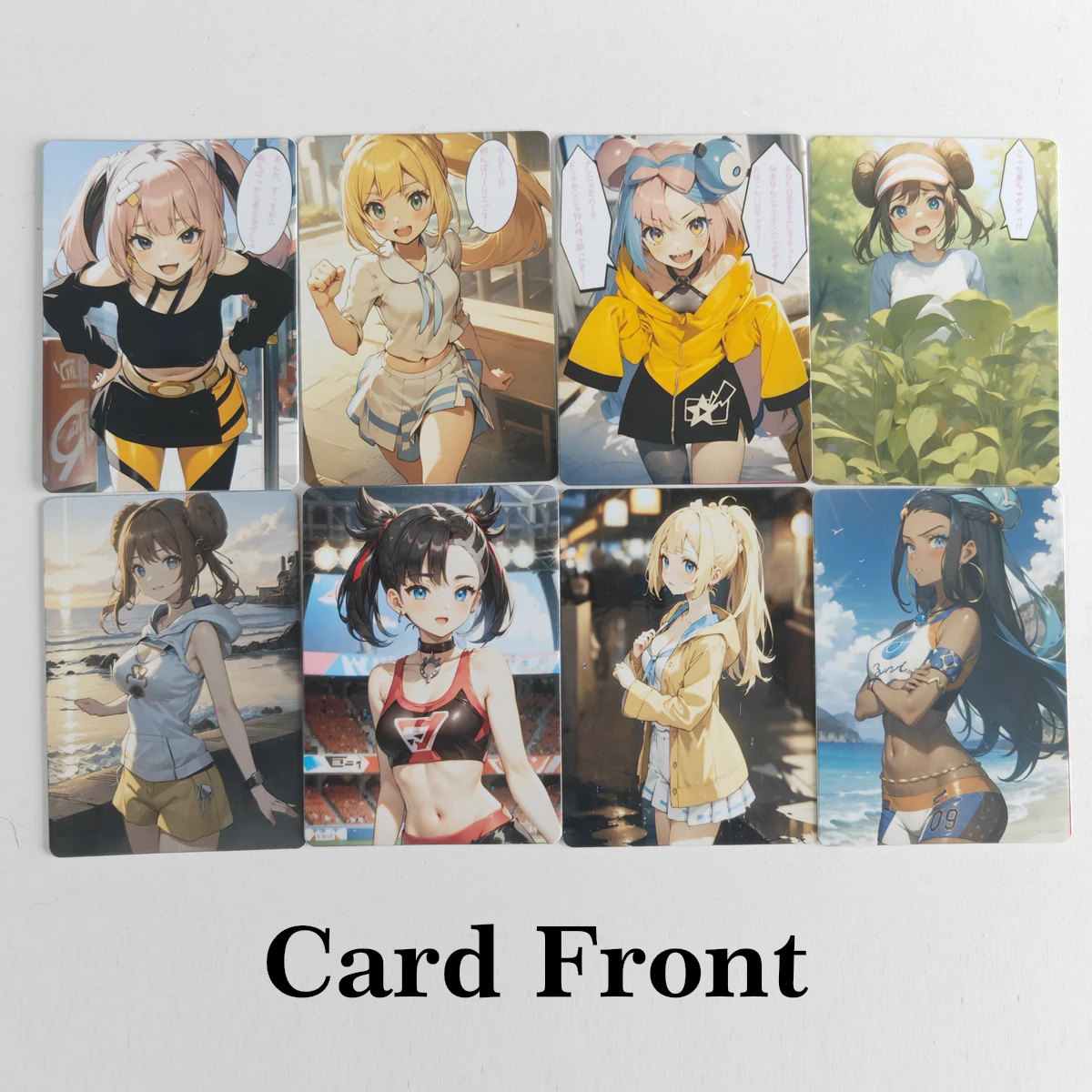 8 stks/set PTCG Sexy Trainer Card Pocket Monsters ACG Iono Lillie Geen Mozaïek Cartoon DIY Kaarten Jongen Animatie Collectie kaart