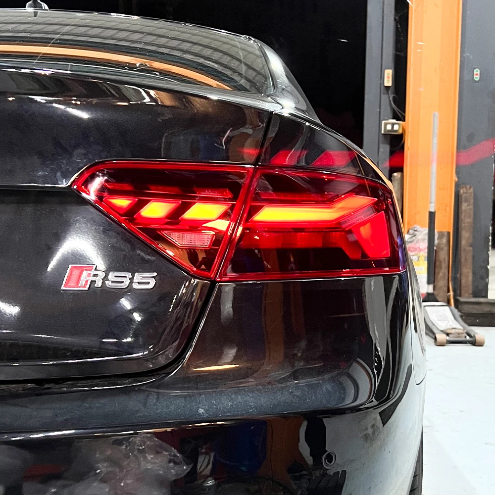 مجموعة المصابيح الخلفية للسيارة لأودي A5 A5L S5 RS5 2008-2016 LED مصابيح خلفية للسيارات ترقية 2021 نمط المصابيح الخلفية الديناميكية الملحقات