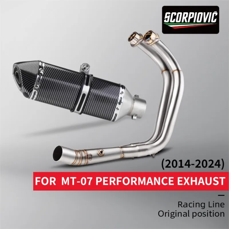 

Front Middle Link Pipe Motorcycle Full Exhaust System For Mt07 Fz07 Mt-07 Fz 07 2014-2024 Xsr700