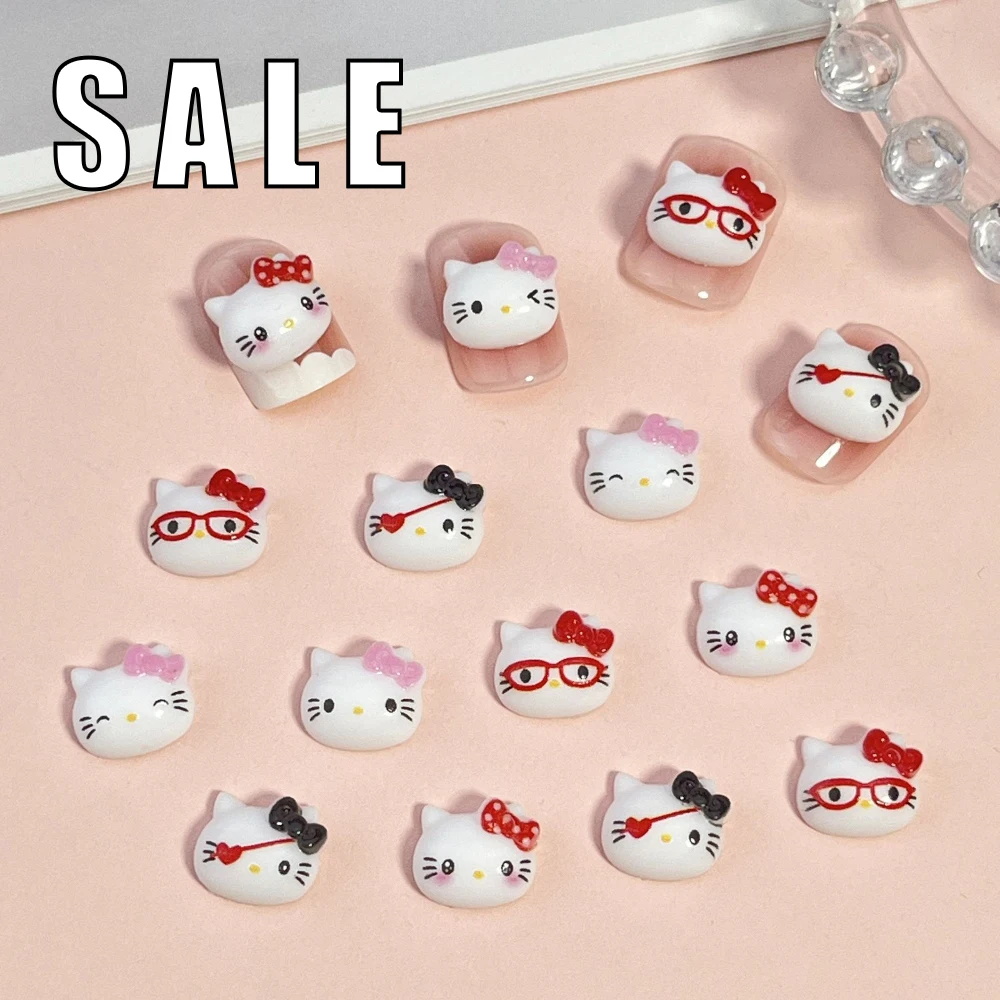 20Pcs Sales Promotion New Cute Mini Resin Cartoon Playful Cat Flat Back Ornament 3D Steric Diy Decoration Girl Nail Accessories