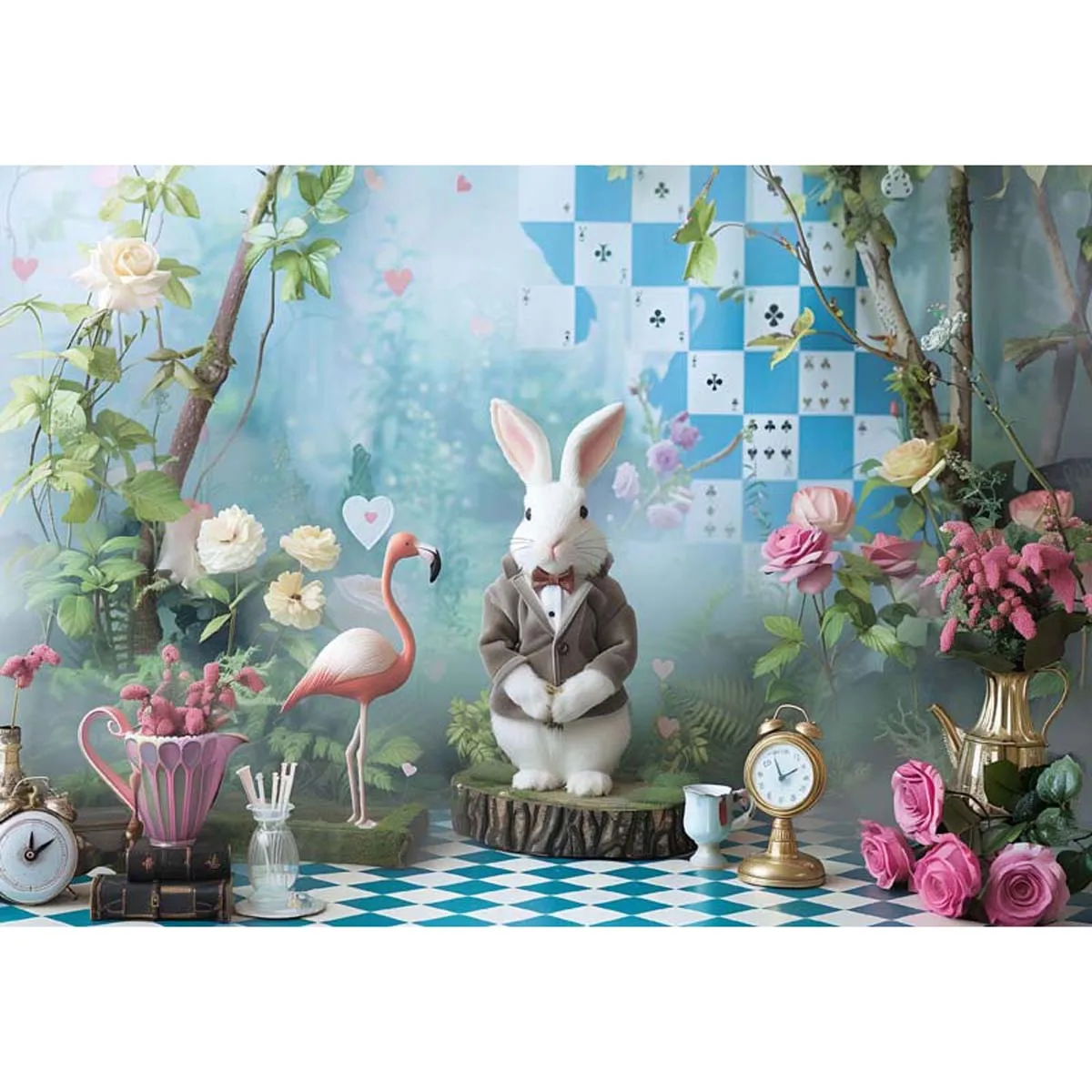 

Allenjoy Fairy Garden Rabbit Backdrop