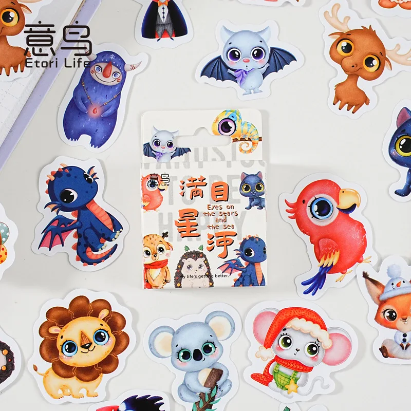 

Набор из 46 наклеек в коробке: милые корейские мультяшные стикеры со звездами для скрапбукинга и декора