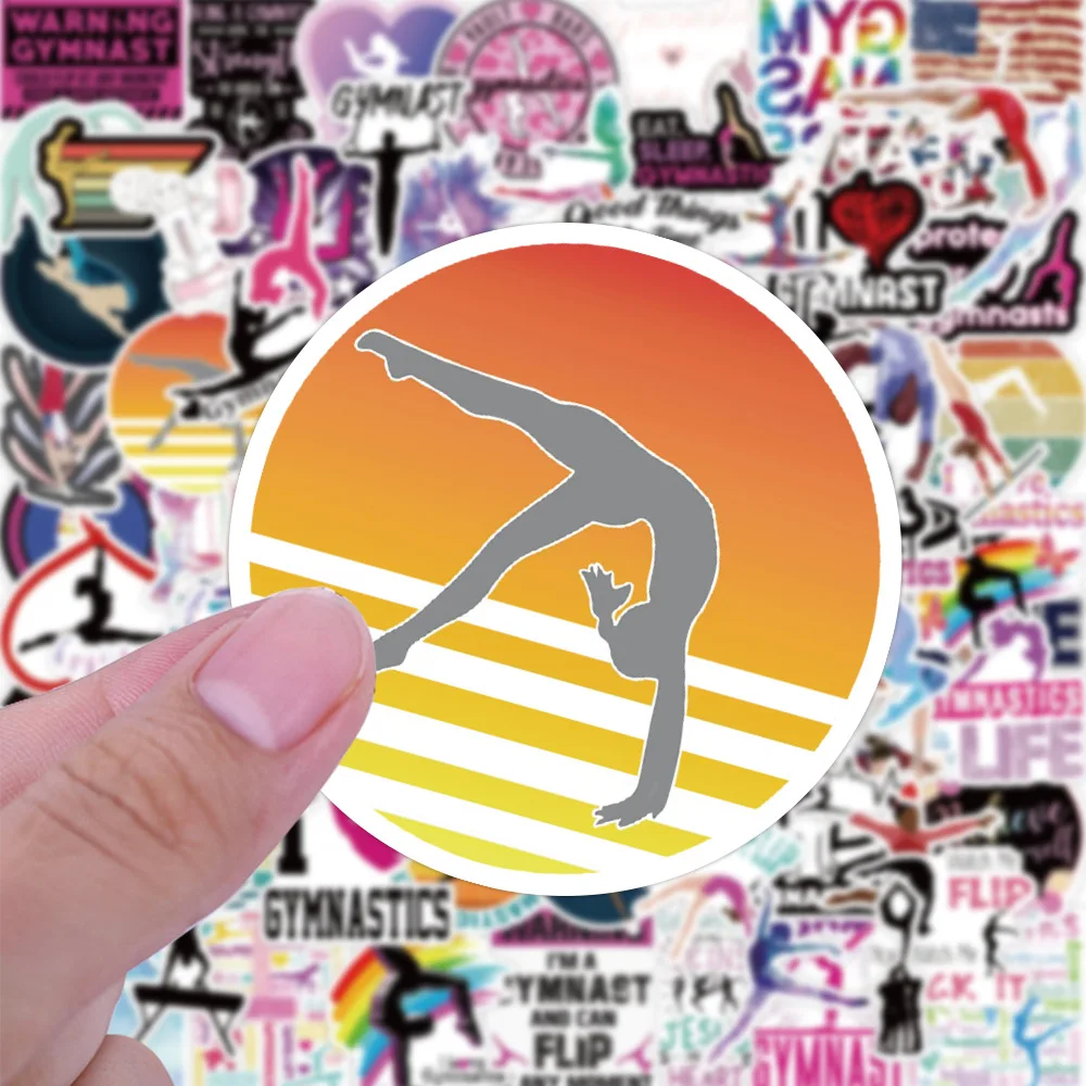 50/100Pcs New Gymnastics Art Sports Graffiti Stickers Luggage Laptop Motorcycle PVC Waterproof Car Stickers Aesthetic