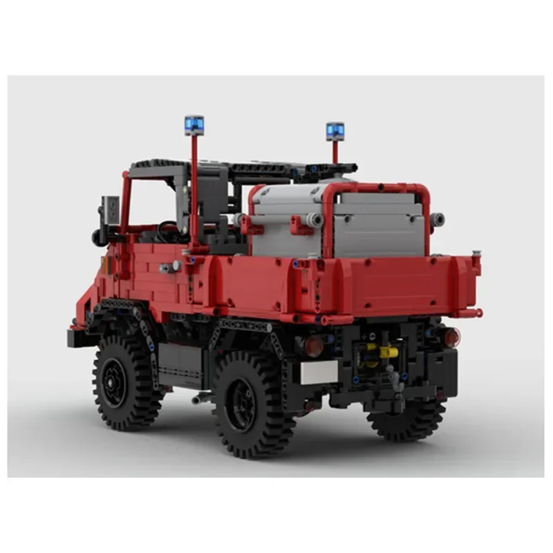 MOC-166417 U411 Fire Truck with Trailer Assembly Splicing Building Block Model 3825 Parts Kids Building Blocks Toy Gift