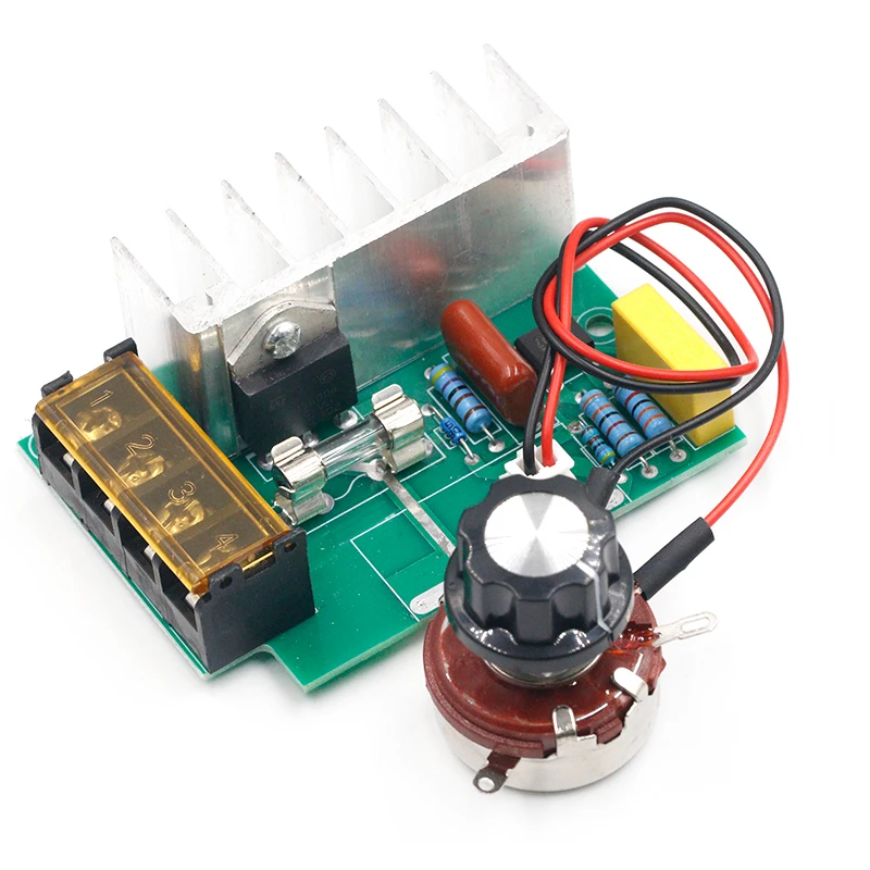 4000W 0-220V AC SCR Electric Voltage Regulator Motor Speed Controller Dimmers Dimming Speed With Temperature Insurance