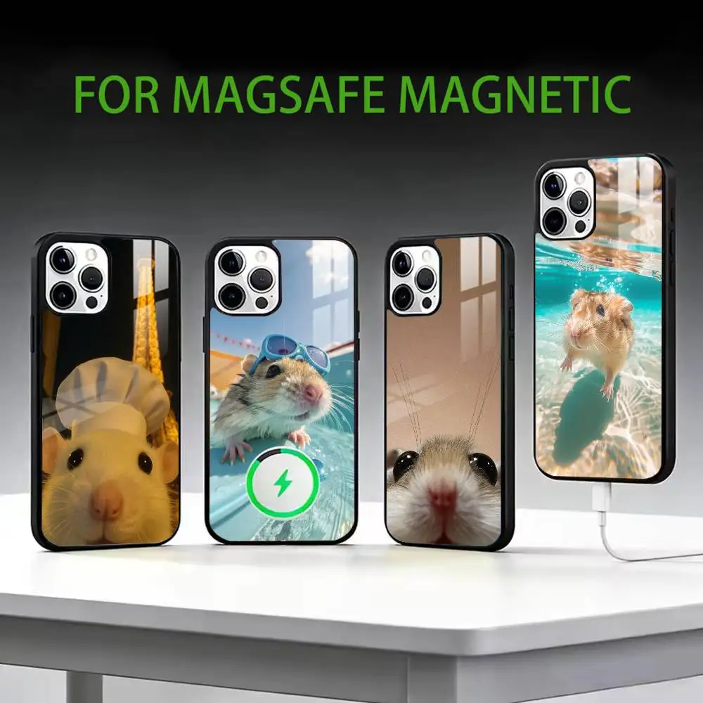 

C-Cute Gym Hamster Phone Case For iPhone17,16,15,14,13,12,11 Plus,Pro Max Magnetic For Magsafe Wireless Charging
