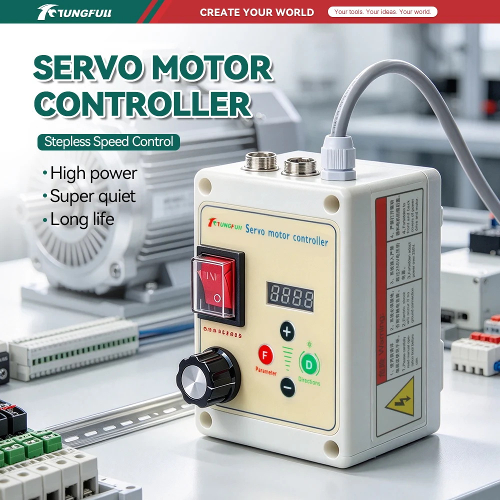 Servo Motor Controller Stepless Speed Regulation High Power DC Motor Speed Governor Forward Reverse Control Digital Display